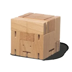 Holzfigur Cubebot